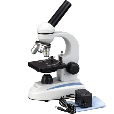 AmScope 40X-800X Student Kids Metal Glass Optics Biological Compound Microscope • $85.99