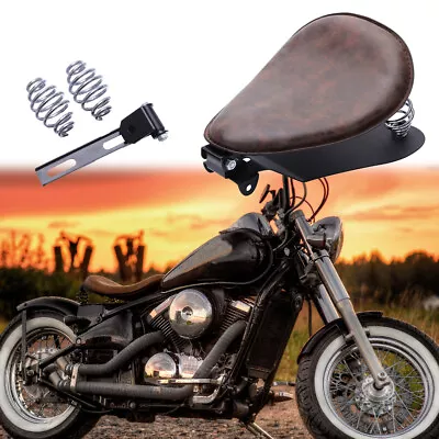 Motorcycle Leather Solo Seat For Kawasaki Vulcan 400 500 750 800 900 Bobber • $66.49