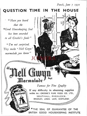 'NELL GWYNN' Marmalade ADVERT Small Original Vintage 1950 Print Ad 691/40 • £2.27