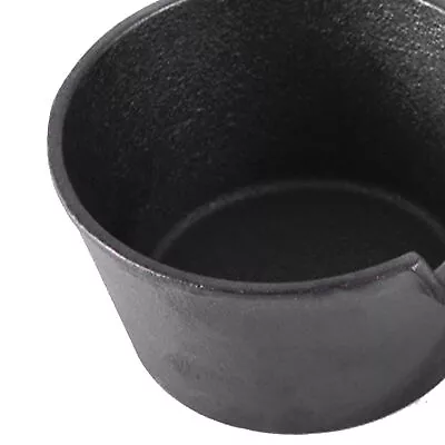 Mini Butter Melting Pot Round Sturdy Cast Iron Dripless Spout Wooden Handle New • $34.91