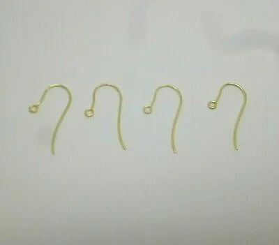 9ct Yellow Gold Hook Earring Jewellery Wires Earring Fasteners 2 X Pair • £43.68