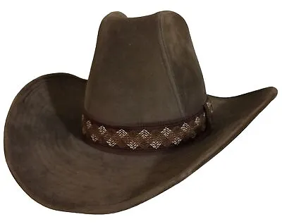 YA M 7 - 7 1/8 Brown Hat Brim Band Men Western Band Cowboy Vintage VTG Boot Hill • $45