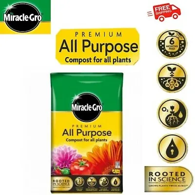 Miracle Gro All Purpose Growing Enriched Soil 40L Compost Home Garden Planting • £11.43