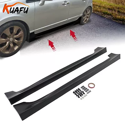 Fits 8th Gen Honda Civic Sedan 2006-2011 PP Mugen RR Style Side Skirts ABS Black • $97.99