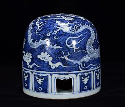 7.5  China Porcelain Yuan Dynasty Blue White Cloud Dragon Mongolian Yurt Statue • $484.49