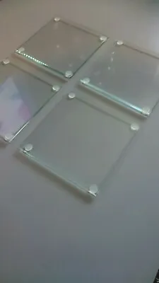 £7 • Buy 4mm Thick Glass Coasters Set Of 4 With Bumpons 