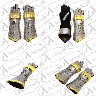 £31.40 • Buy Medieval Knight Gloves Functional Steel Gauntlet Sca Armour Larp Gauntlets Xmas