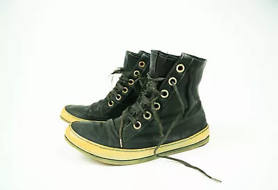 A1923 A DICIANNOVEVENTITRE Leather Sneakers Shoes Black High Top 43 10 Lace Up • $825