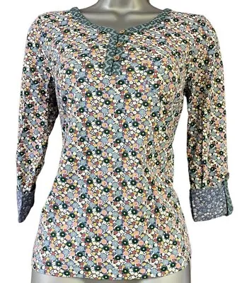 £14.99 • Buy New Women's Mistral Green Print Mix Henley Tee 