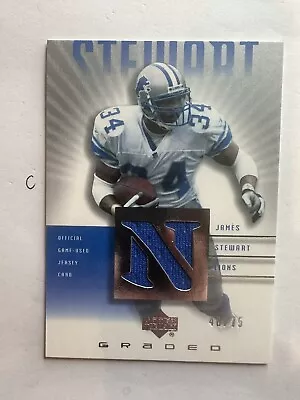 James Stewart - 2002 Upper Deck UD Graded Game Worn Jersey G4-JS /75 Rare SSP C • $5.99