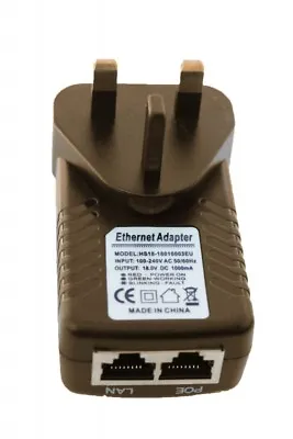 UK POE 18V Power Supply PoE Injector Adapter UK Wall Plug Power Over Ethernet • £6.80