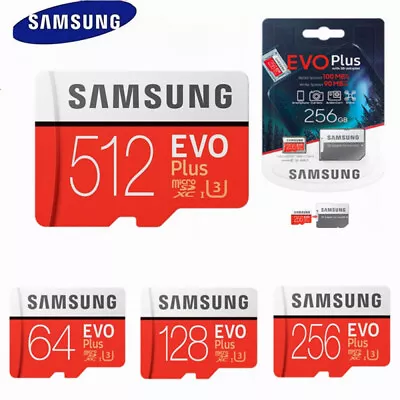 £8.59 • Buy Samsung 64 128 256 512GB Micro SD SDXC Class 10 Memory Card U3 A1 Upto 100MB/s