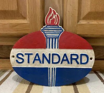 Standard Gas Oil Cast Iron Sign Vintage Style Wall Decor Garage Tools Motor • $48