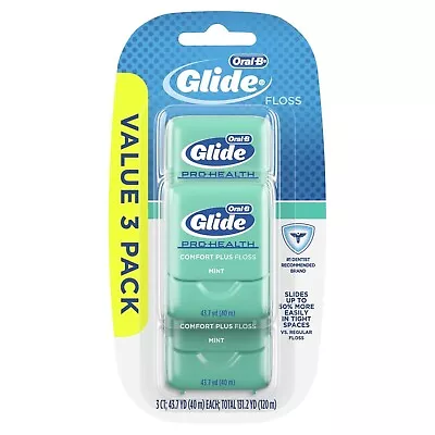 10 LOT Oral-B Glide 3-PK PRO-HEALTH COMFORT PLUS DENTAL FLOSS MINT Wax Coating • $99.99