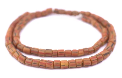 $9 • Buy Rasta Java Gooseberry Beads 6-8mm Indonesia Multicolor Cylinder Glass Large Hole