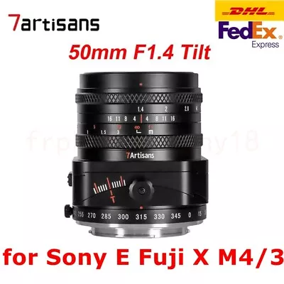 7artisans 50mm F1.4 Tilt Lens Manual Lens Large Aperture APS-C Tilt Portrait NEW • £178