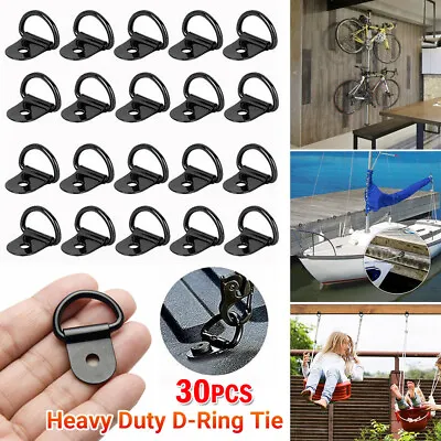 $12.28 • Buy 30PCS Heavy Duty D-Ring Tie Down Stainless Steel Anchor Point Black Universal AU