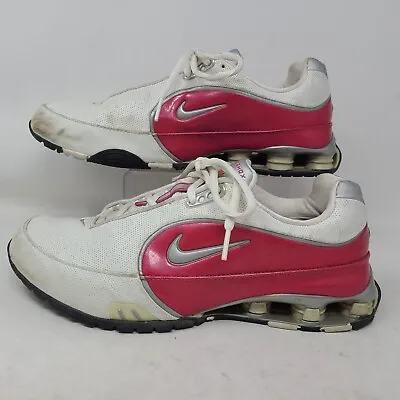 Vintage Nike Shox Electric Womens Sneakers Size 10 White Pink Running Shoes • $24.21
