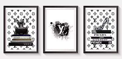 Set Of 3 Fashion Vogue Designer Wall Art Bedroom Print Home Living Room S34 • £8.99