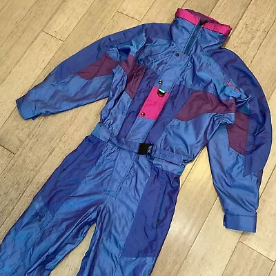 Mens Nevica Ski Suit One Piece Snowsuit Snow Bib Apres Vtg Iridescent 38 SMALL • $199.99