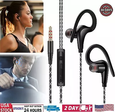 In-Ear Wired Sport Running Earphone Earbuds Over Ear Hook Headphone With MIC USA • $9.52