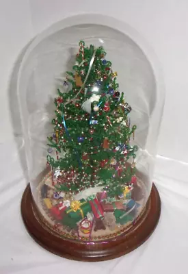 WESTRIM  BEADED CHRISTMAS TREE SCENE UNDER GLASS DOME 13  Vintage • $169.90