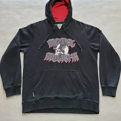 Metal Mulisha Hoodie MED Black Y2K Skull Cyber Grunge Emo - Light Fade  • $42.22