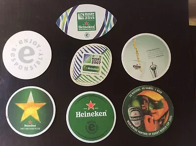 7 Different Heineken Mainly Australian Issue Beer Coasters  • $4