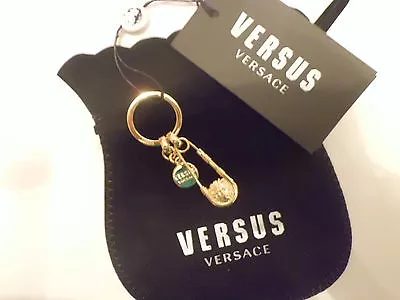 Versace VERSUS Gold Key Ring Pin Lions Original • $121.16