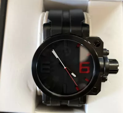 RARE OAKLEY GEARBOX WATCH Swiss Made Stainless Steel Black W/ Red Trim Dial • $899