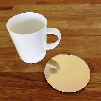 Round Mirror Acrylic Coasters Sets Of 4 6 Or 8 10cm 4  Many Colours • £18.08