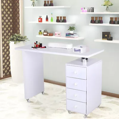 4 Drawers Pro Manicure Table Technician Nail Art Beauty Salon Bar Station Desk  • £129.95