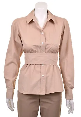 £24.56 • Buy Marc Jacobs Made In USA Khaki Cotton Belted Safari Style Shirt Top Blouse 2