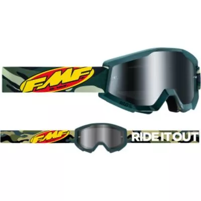 FMF Unisex PowerCore Assault Green Silver Lens Camo Strap Motocross Gear Goggle • $19.50