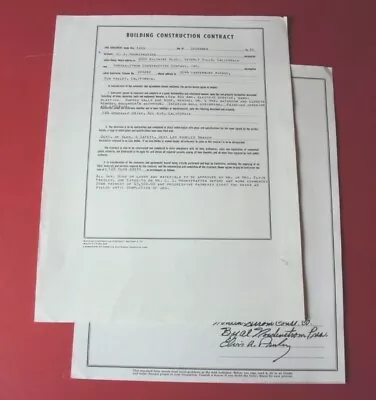 Elvis Presley - Construction Contract - 144 Monovale Dr - 1970 - Copy • $11.95