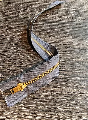 Vintage Talon #4.5 Metal Brass Cotton Tape 9  Closed End Zipper Made In USA • $9.99