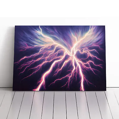 Painted Lightning Storm Vol.3 Canvas Wall Art Print Framed Picture Home Decor • £29.95