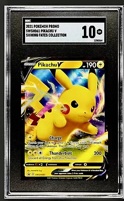 2021 Pokemon SWSH BSP Box #061 Pikachu V SGC 10 GEM MINT • $5