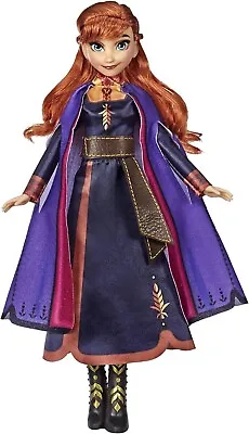 Disney Frozen 2 Singing Anna Fashion Doll With Music Wearing A Purple Dress New • £14.99