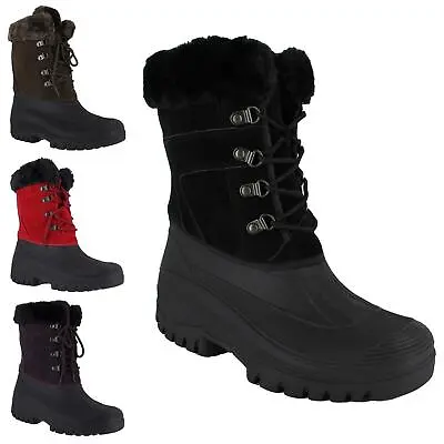 £23.39 • Buy Women Ankle Muck Boots Ladies Stable Yard Front Lace Up Winter Warmth Snow Shoes