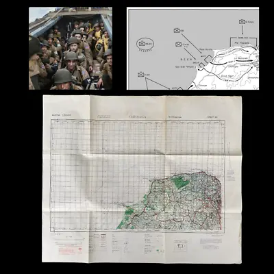 WWII D-Day Operation Torch  BEER BEACH  168th Infantry Amphibious Invasion Map • $736