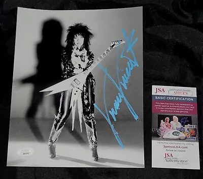 VINNIE VINCENT SIGNED 8x10 BW GLOSSY PHOTO INVASION KISS 1986 CHRYSALIS JSA CERT • $200