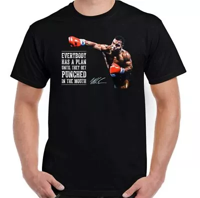 Mike Tyson T-Shirt Mens Boxing Everyone Has A Plan Iron Boxer Gym Unisex Top • £10.99