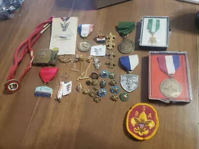 Vintage 1940s Boy Scouts & Girl Scouts Medal & Pins Large Group Lot Of 40 • $75