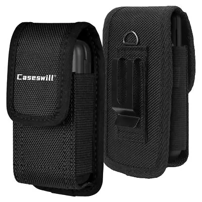 For CAT S22 Flip Phone Vertical Nylon Holster Belt Clip Case Pouch Cover • $13.98