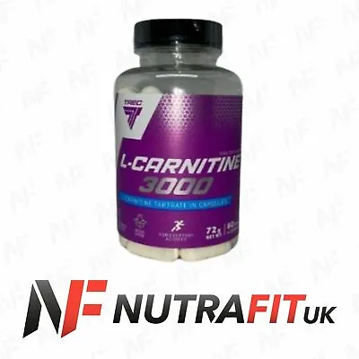 TREC L-CARNITINE 3000 Weight Loss Fat Burner Metabolism Support 60 Caps • £13.99