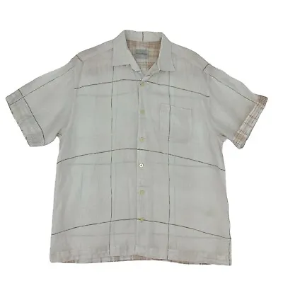 Tommy Bahama Linen Shirt Men's Size L Off White Short Sleeve Button Up *READ • $16.95