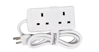 Traveldapter UK To USA Adapter 2 Plug 1m Extension Lead  • £11.99