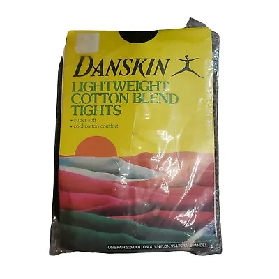 Danskin Lightweight Cotton Blend Tights Black Style 495 Sz B Vintage 1984 • $11.95