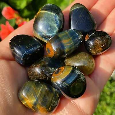 Natural Blue Tigers Eye Crystal Tumblestones Gemstone Crystals Healing Stones UK • £2.50